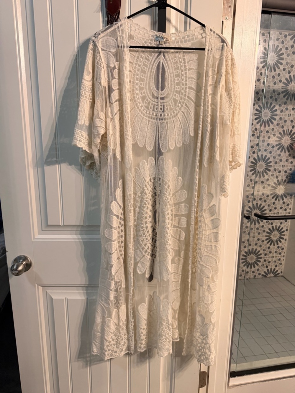 Rebellion Cream Crochet Lace Duster